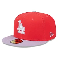 Men's New Era Red/Lavender Los Angeles Dodgers Spring Color Two-Tone 59FIFTY Fitted Hat