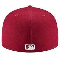 Casquette New Era rouge Los Angeles Dodgers 2024/25 Champions en série, modèle 59FIFTY ajusté, avec écusson latéral circulaire.