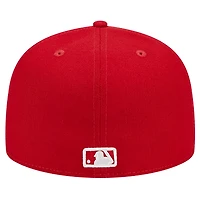 Men's New Era Red Los Angeles Dodgers Logo 59FIFTY Fitted Hat