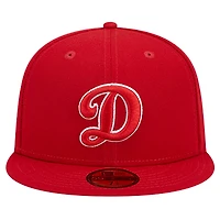 Men's New Era Red Los Angeles Dodgers Logo 59FIFTY Fitted Hat