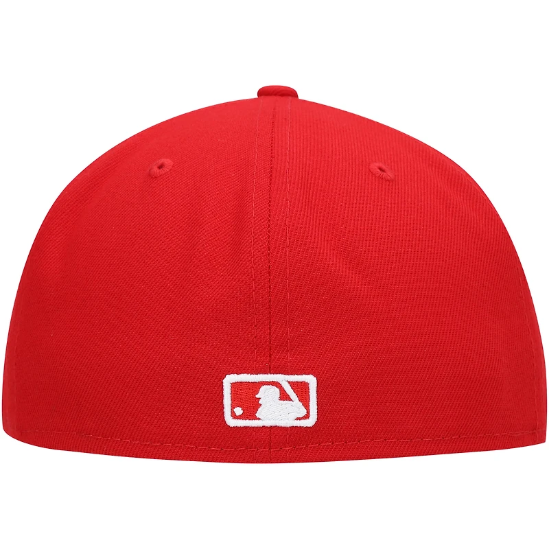 Men's New Era Red Los Angeles Dodgers White Logo 59FIFTY Fitted Hat
