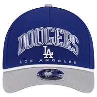 Casquette ajustable New Era Arch 9FORTY A-Frame M-Crown pour homme, bleu royal/gris, des Dodgers de Los Angeles