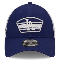 Men's New Era Royal/White Los Angeles Dodgers Logo Patch 9FORTY Trucker Snapback Hat
