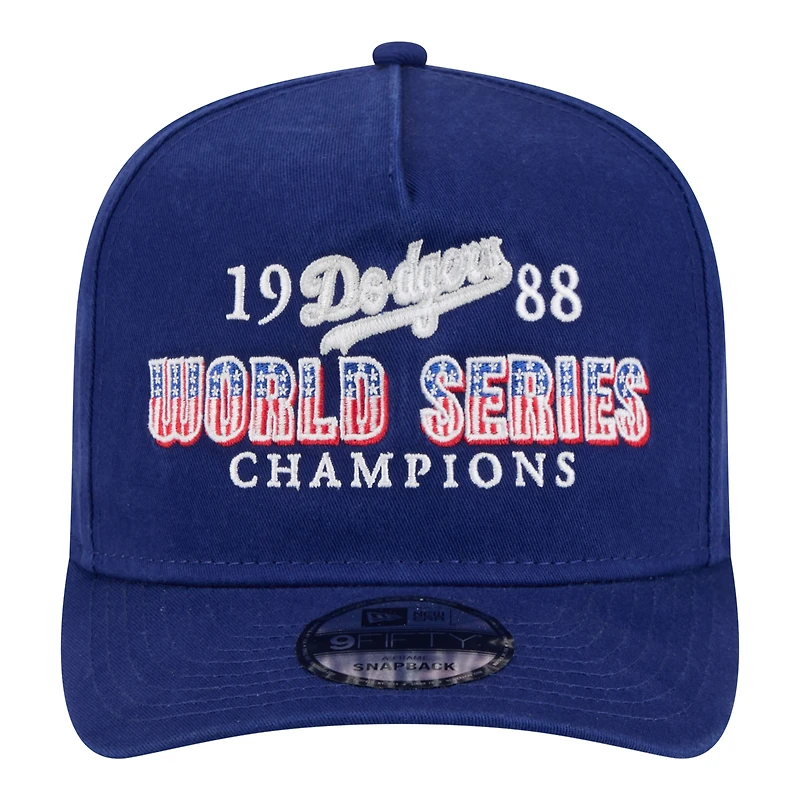 Men's New Era Royal Los Angeles Dodgers 1988 World Series Champions Throwback 9FIFTY A-Frame Snapback Hat