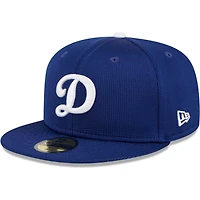 Casquette ajustée 59FIFTY pour hommes des Royal Los Angeles Dodgers 2024 d'entraînement au bâton sur le terrain New Era
