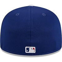 Casquette ajustée 59FIFTY pour hommes des Royal Los Angeles Dodgers 2024 d'entraînement au bâton sur le terrain New Era