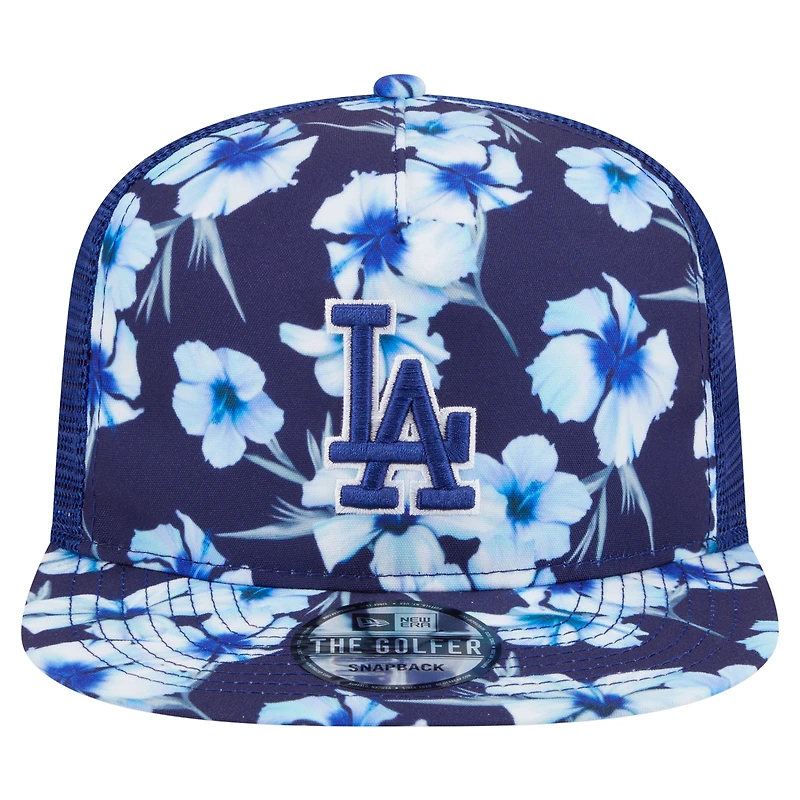 Men's New Era Royal Los Angeles Dodgers Adventure Pattern Golfer Trucker Snapback Hat