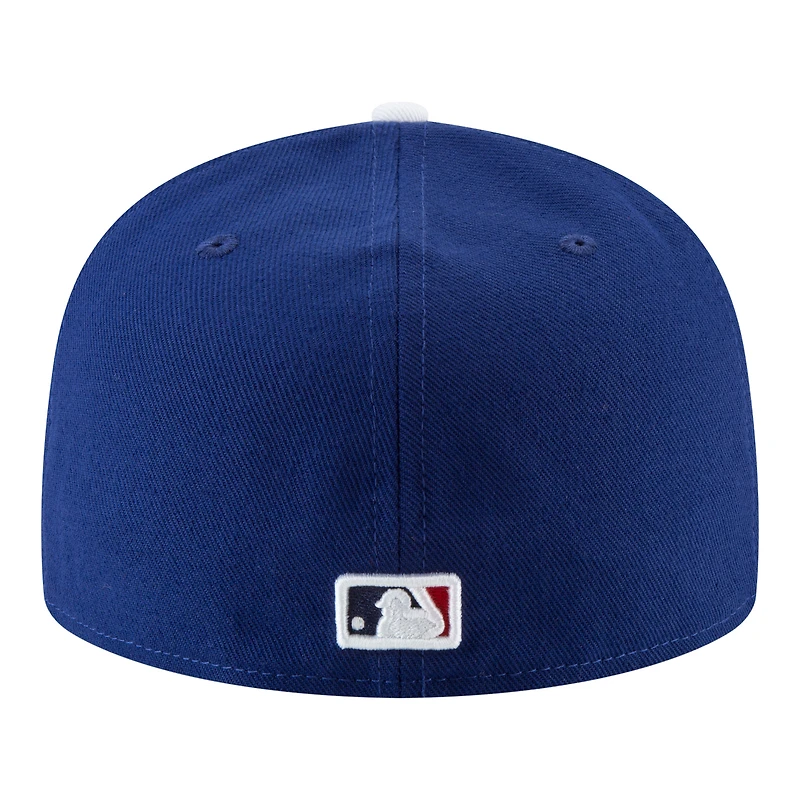 Casquette ajustée New Era Royal Los Angeles Dodgers bleue Heaven On Earth Script Patch 59FIFTY pour homme