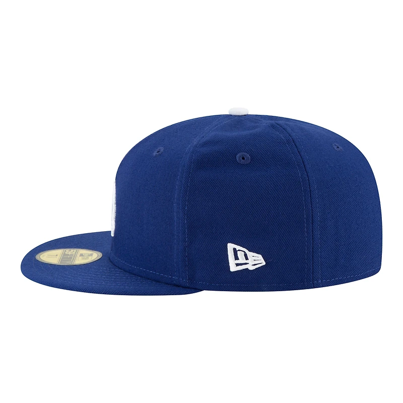 Casquette ajustée New Era Royal Los Angeles Dodgers bleue Heaven On Earth Script Patch 59FIFTY pour homme