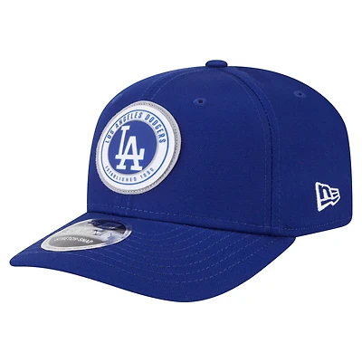 Casquette extensible à bouton-pression New Era Royal Los Angeles Dodgers Circle Patch 9SEVENTY pour homme