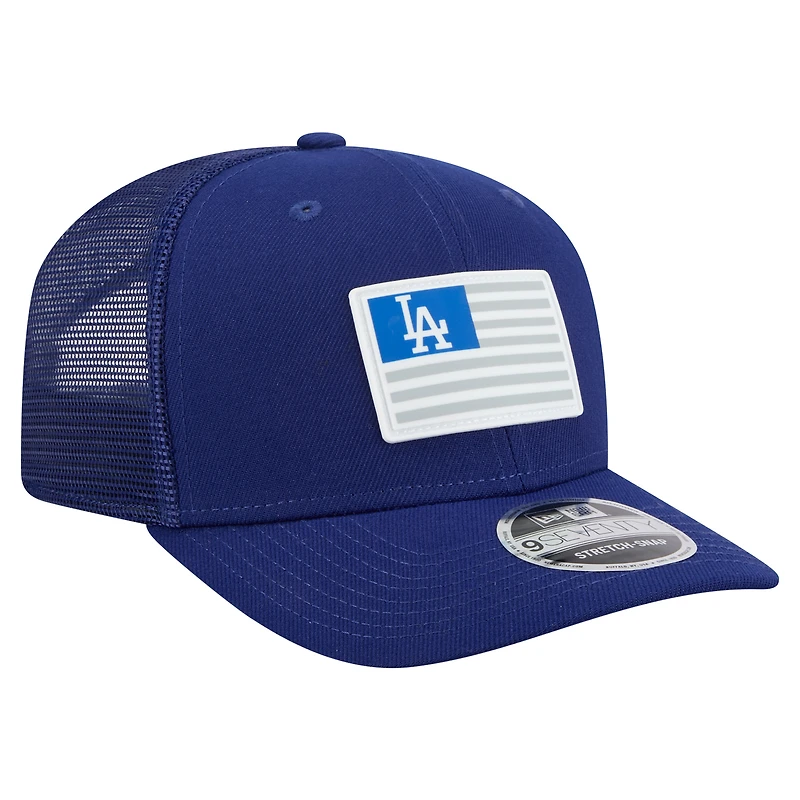 Men's New Era Royal Los Angeles Dodgers Flag 9SEVENTY Stretch-Snap Hat