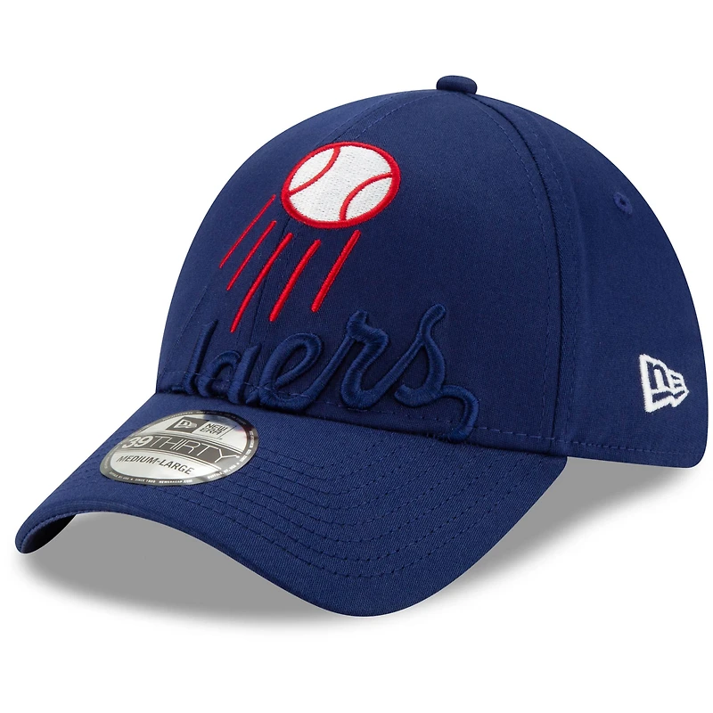 Casquette New Era Royal Los Angeles Dodgers Logo Elements pour homme 39THIRTY Flex
