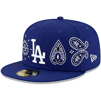 Men's New Era Royal Los Angeles Dodgers Paisley Elements 59FIFTY Fitted Hat