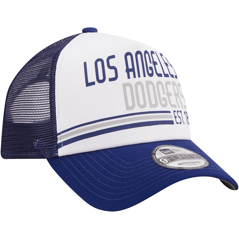 Casquette trucker ajustable New Era Royal Los Angeles Dodgers Stacked 9FORTY pour homme