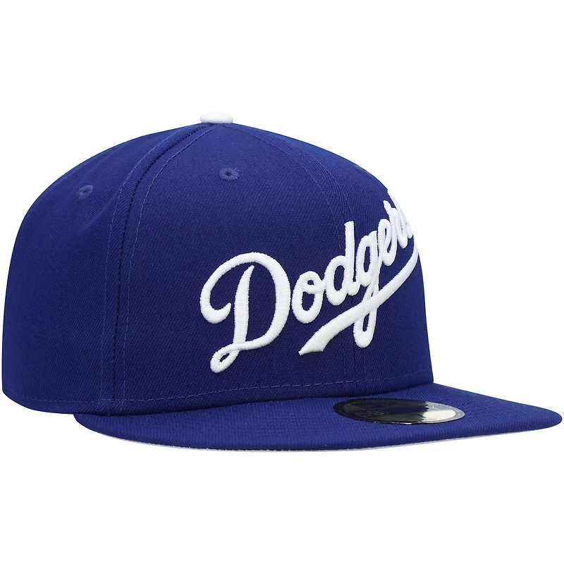 Casquette ajustée 59FIFTY blanche avec logo des Dodgers de Los Angeles New Era pour homme