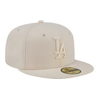 Casquette ajustée New Era 59FIFTY pour homme, coloris beige Los Angeles Dodgers