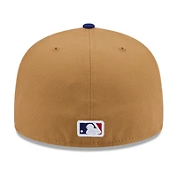 Men's New Era Tan Los Angeles Dodgers Fruit Sticker 59FIFTY Fitted Hat