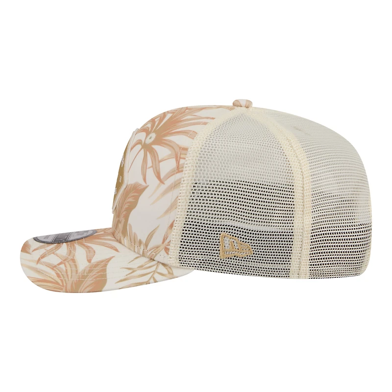Men's New Era  Tan Los Angeles Dodgers Tonal Palm COOLERA 9SEVENTY Adjustable Trucker Hat