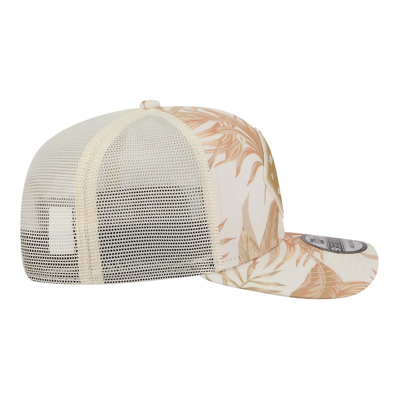 Casquette trucker ajustable New Era COOLERA 9SEVENTY pour homme, coloris beige Los Angeles Dodgers Tonal Palm.