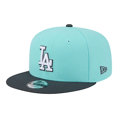 Casquette snapback New Era 9FIFTY pour homme, turquoise/charbon, Los Angeles Dodgers, coloris bicolore