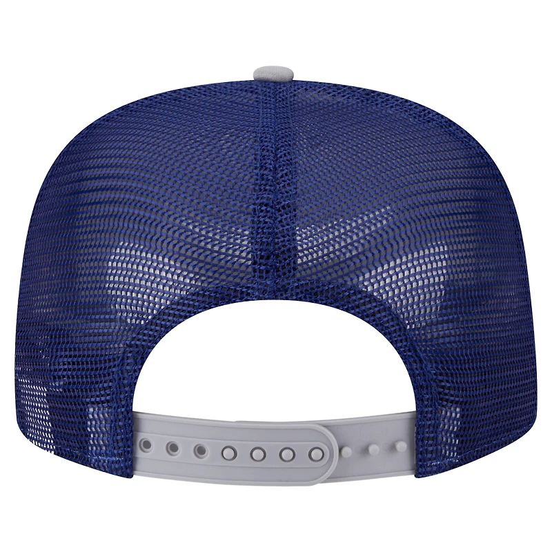 Men's New Era White/Gray Los Angeles Dodgers Retro Script Trucker 9FIFTY Snapback Hat