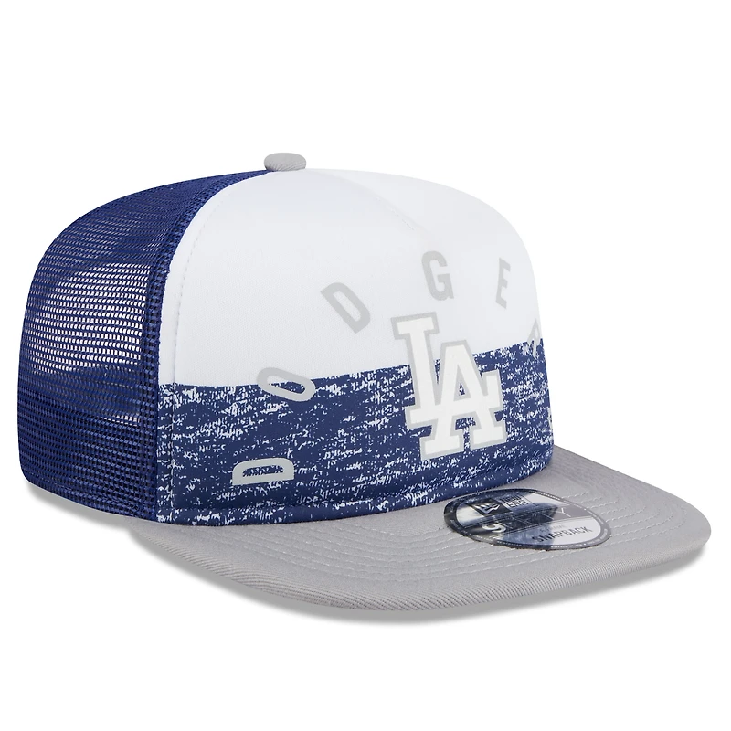 Men's New Era White/Gray Los Angeles Dodgers Team Foam Front A-Frame Trucker 9FIFTY Snapback Hat