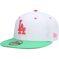 Casquette ajustée 59FIFTY Los Angeles Dodgers Watermelon Lolli New Era pour homme, blanc/vert