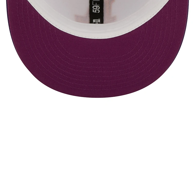 Casquette ajustée 59FIFTY Grape Lolli des Los Angeles Dodgers 40th Anniversary at Dodger Stadium New Era pour homme, blanc/violet
