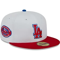 Men's New Era White/Red Los Angeles Dodgers Undervisor 59FIFTY Fitted Hat