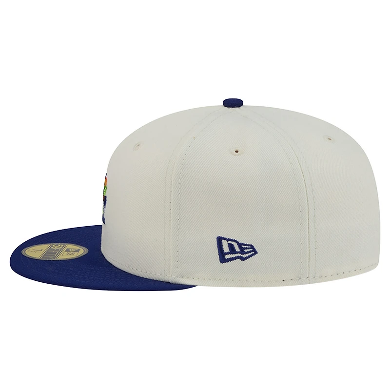Casquette ajustée New Era 59FIFTY Blossom blanche/bleu roi pour homme