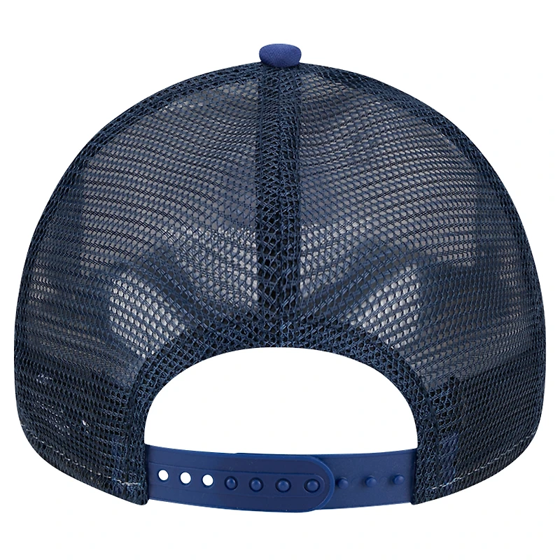 Men's New Era White/Royal Los Angeles Dodgers Checkered Flag A-Frame Trucker 9FORTY Adjustable Hat