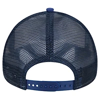 Men's New Era White/Royal Los Angeles Dodgers Checkered Flag A-Frame Trucker 9FORTY Adjustable Hat