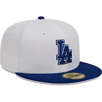 Men's New Era White/Royal Los Angeles Dodgers Optic 59FIFTY Fitted Hat