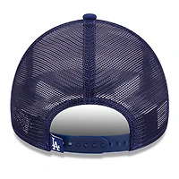 Men's New Era White/Royal Los Angeles Dodgers Stacked A-Frame Trucker 9FORTY Adjustable Hat
