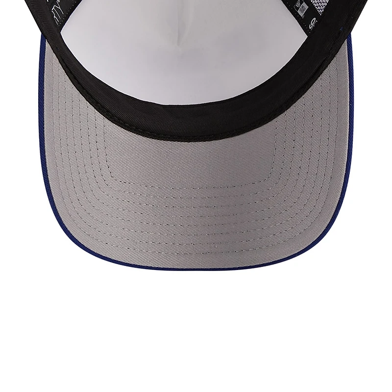 Men's New Era White/Royal Los Angeles Dodgers Stacked A-Frame Trucker 9FORTY Adjustable Hat