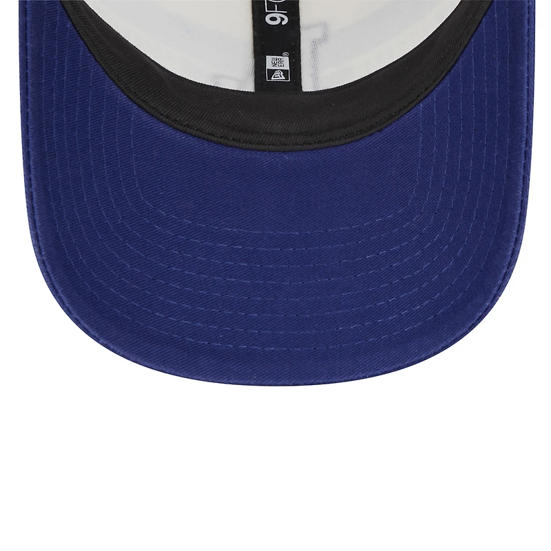 Men's New Era White/Royal Los Angeles Dodgers Team Stripe Trucker 9FORTY Snapback Hat