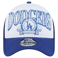 Men's New Era White/Royal Los Angeles Dodgers Trucker A-Frame 9FORTY Adjustable Hat