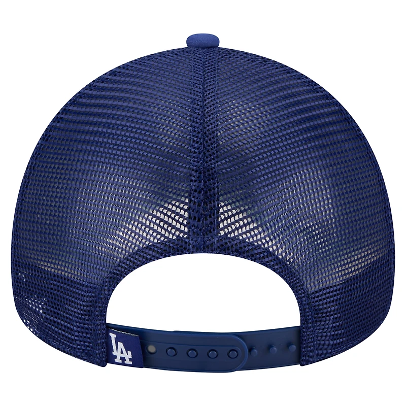 Men's New Era White/Royal Los Angeles Dodgers Trucker A-Frame 9FORTY Adjustable Hat