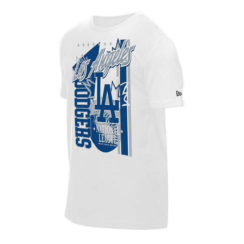 Men's New Era White Los Angeles Dodgers Big Graphic Domestic T-Shirt