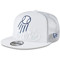 Men's New Era White Los Angeles Dodgers Elements Trucker 9FIFTY Snapback Hat