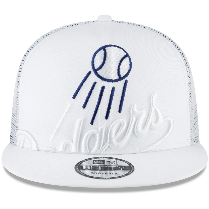 Men's New Era White Los Angeles Dodgers Elements Trucker 9FIFTY Snapback Hat