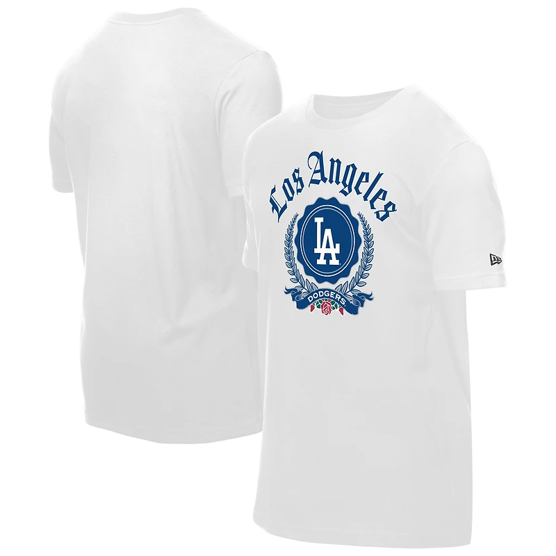 Men's New Era White Los Angeles Dodgers Fleur Domestic T-Shirt