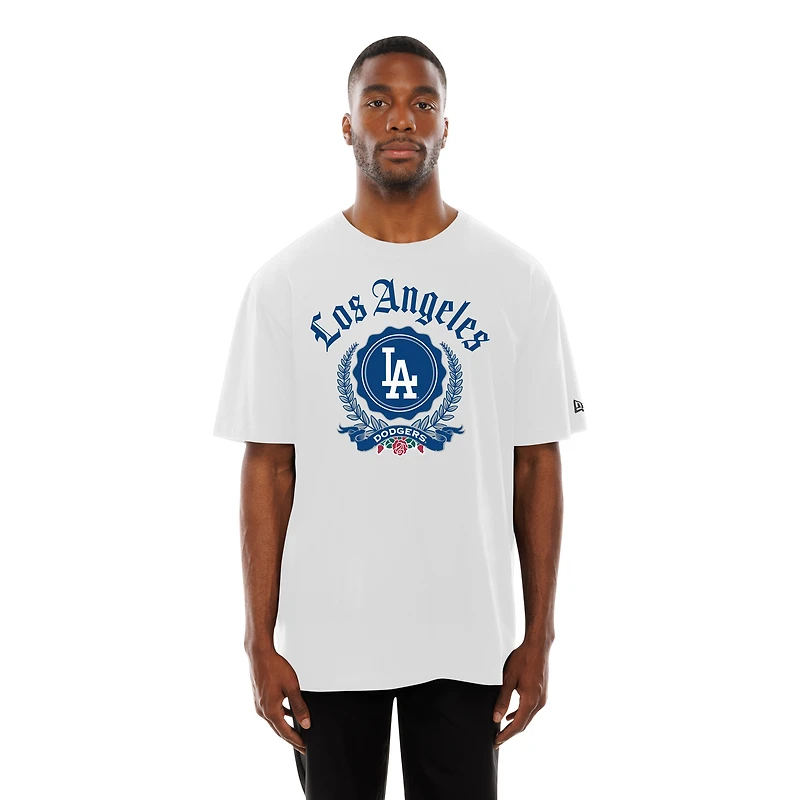 Men's New Era  White Los Angeles Dodgers Fleur Domestic T-Shirt