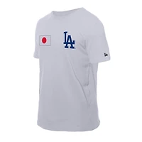 Men's New Era White Los Angeles Dodgers Japanese Flag T-Shirt