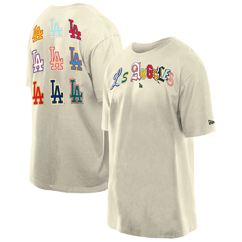 Men's New Era  White Los Angeles Dodgers Randsom Note Oversized T-Shirt