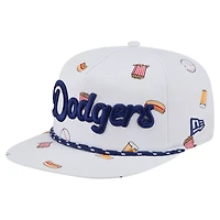 Casquette ajustable New Era blanche 19TWENTY pour homme avec logo de l'équipe des Dodgers de Los Angeles