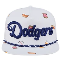 Casquette ajustable New Era blanche 19TWENTY pour homme avec logo de l'équipe des Dodgers de Los Angeles