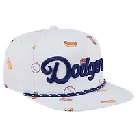 Casquette ajustable New Era blanche 19TWENTY pour homme avec logo de l'équipe des Dodgers de Los Angeles