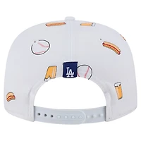Casquette ajustable New Era blanche 19TWENTY pour homme avec logo de l'équipe des Dodgers de Los Angeles