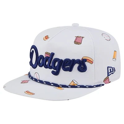 Casquette ajustable New Era blanche 19TWENTY pour homme avec logo de l'équipe des Dodgers de Los Angeles